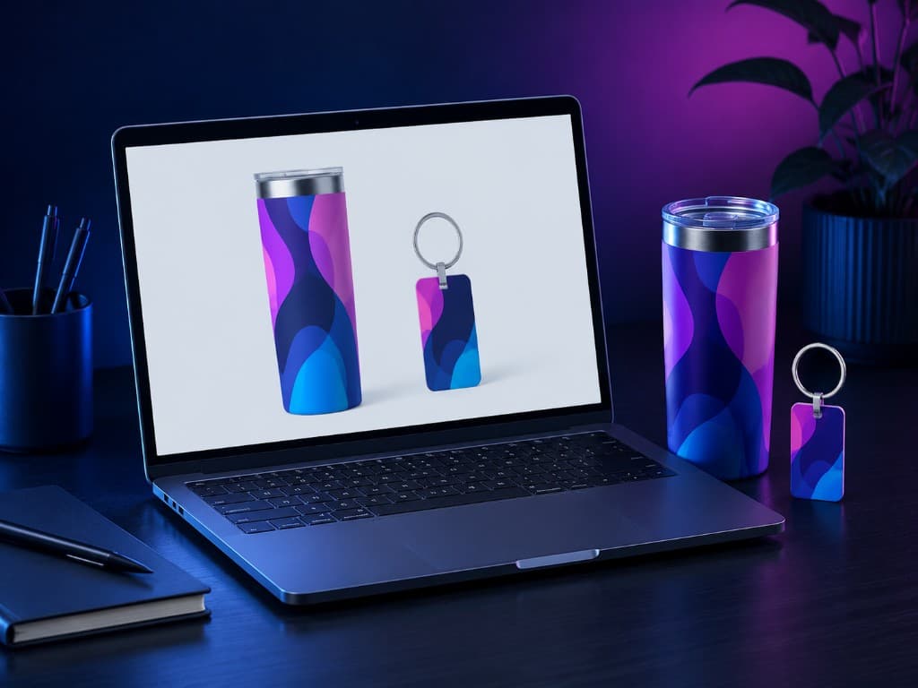 Preview tumblers and keychains before printing