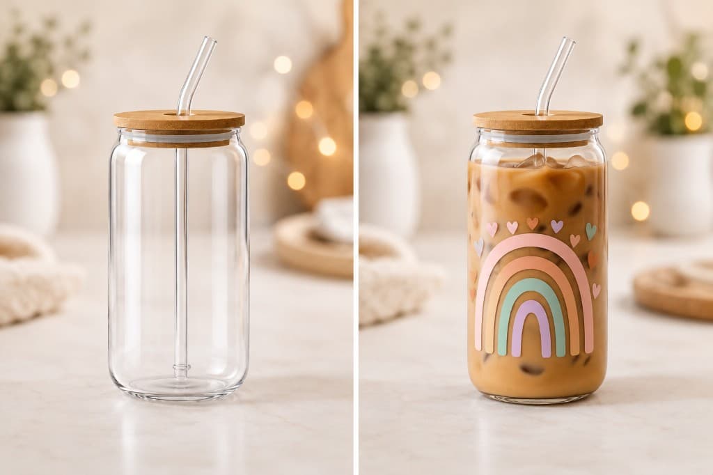 Glass tumblers blank and customized